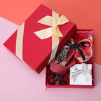 3 Piece Set -Simulated Sky Blue Topaz, Austrian Crystal Pendant with Chain (Size 24 with 3 inch Extender) in Silver Tone & Fuchsia with Multi Colour Scarf (Size 50 Cm) in Gift Box