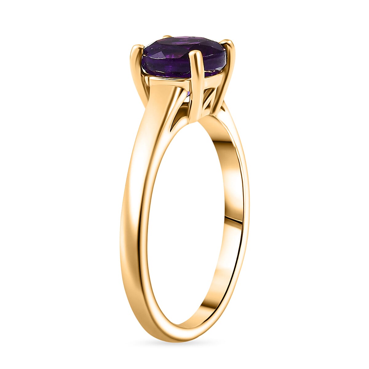 3 Piece Set -  African Amethyst Earring, Ring, Pendant with Chain (Size 20) in 14K Yellow Gold Plated Sterling Silver 3.75 Ct, Silver Wt. 5.34 Gms. 4393499 4