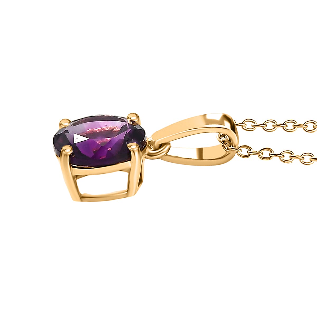 3 Piece Set -  African Amethyst Earring, Ring, Pendant with Chain (Size 20) in 14K Yellow Gold Plated Sterling Silver 3.75 Ct, Silver Wt. 5.34 Gms. 4393499 6