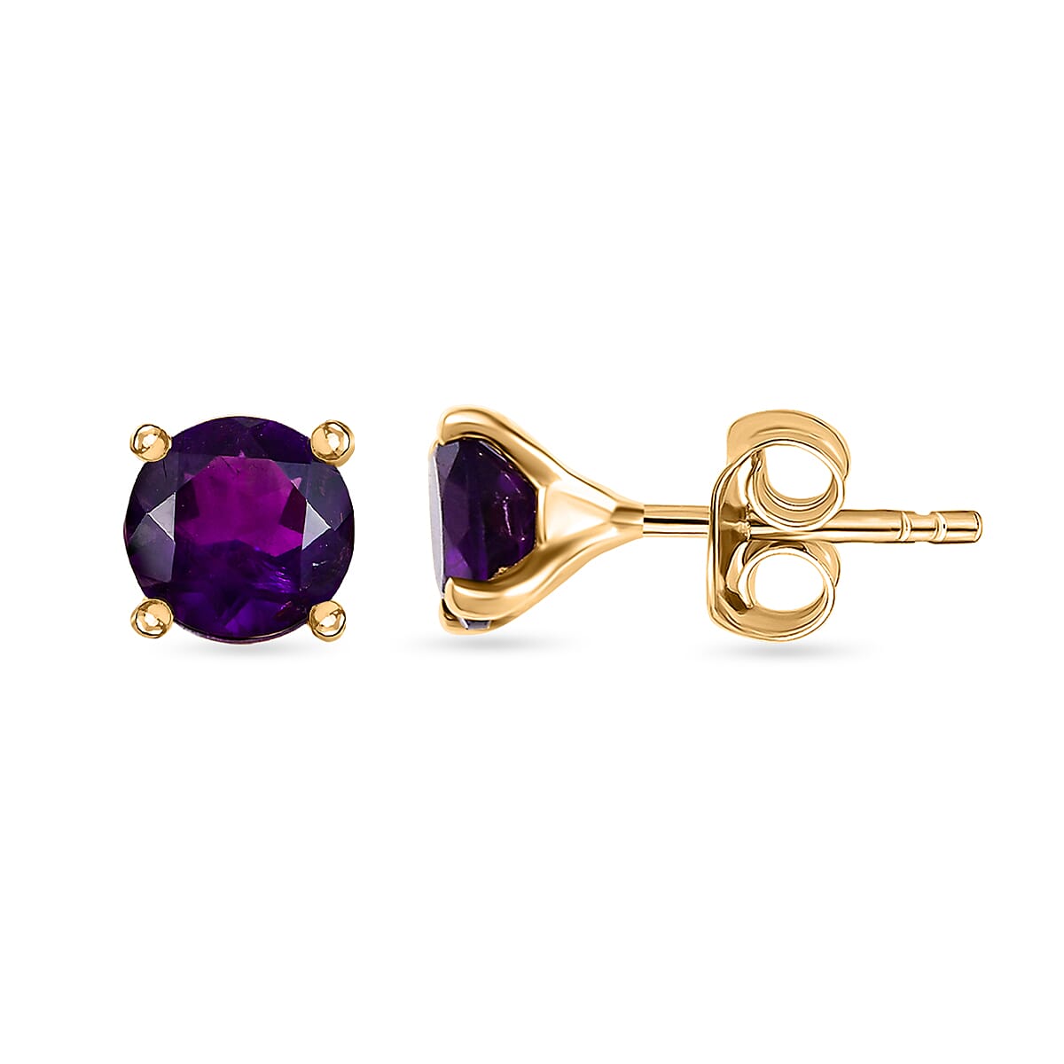 3 Piece Set -  African Amethyst Earring, Ring, Pendant with Chain (Size 20) in 14K Yellow Gold Plated Sterling Silver 3.75 Ct, Silver Wt. 5.34 Gms. 4393499 7