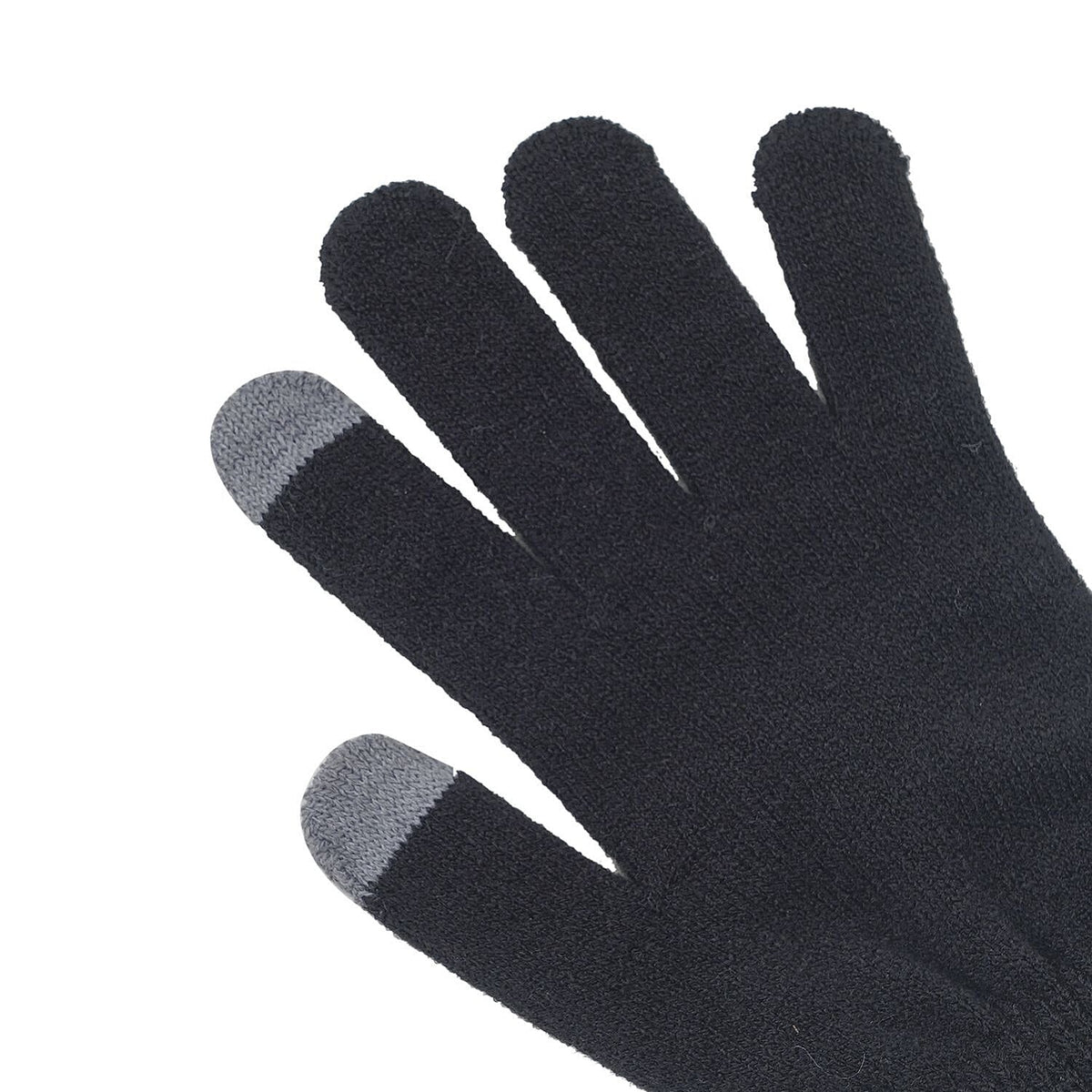 3 Piece Set - Winter Knit Slouchy Beanie Cap, Neck Warmer Scarf and Gloves - Black 7258921 6