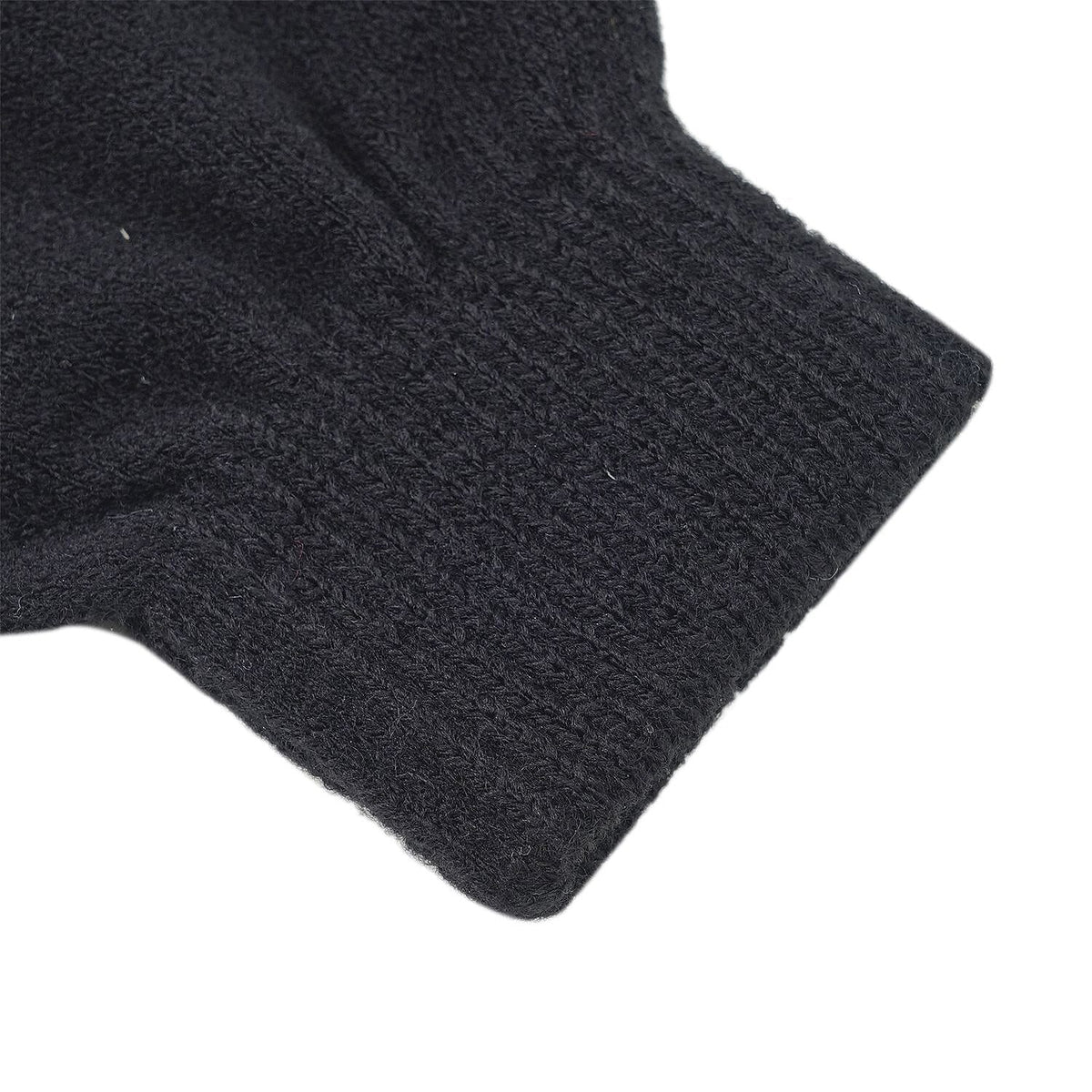 3 Piece Set - Winter Knit Slouchy Beanie Cap, Neck Warmer Scarf and Gloves - Black 7258921 7