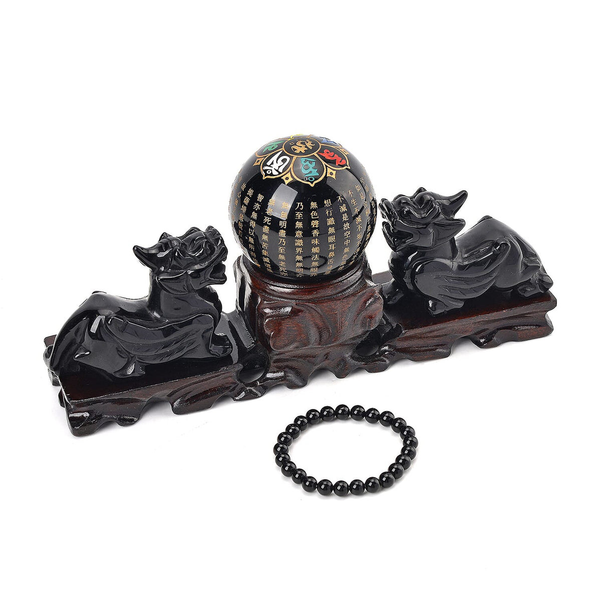 3 Piece Set - Black Obsidian Accessories and Stone Bracelet 11715 Ct. 4322659 2