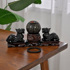 Handcrafted Pi Xiu Feng Shui Obsidian Figurine Sculptures With Stand & Stretchable Bracelet (Size - 7-7.5) - Presented in a Gift Box 11715.00 Ct.