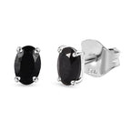 2 Piece Set - Boi Ploi Black Spinel Cross Pendant and Stud Earrings