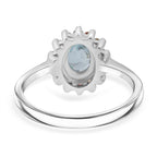 3 Piece Set - D'Joy Blue Zircon & Multi Sapphire Ring (Size - P), Pendant and Earring in Rhodium Overlay Sterling Silver 7.74 Ct.
