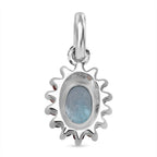 3 Piece Set - D'Joy Blue Zircon & Multi Sapphire Ring (Size - P), Pendant and Earring in Rhodium Overlay Sterling Silver 7.74 Ct.