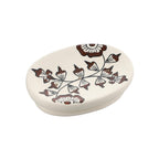 3 Piece Set - Ceramic Bathroom Accessories (Included Liquid Soap Dispenser, Soap Tray & Tumbler) - Brown and White