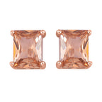 Set of 3 - Champagne Cubic Zirconia Bracelet (Size - 7), Push Back Earring & Pendant with Chain (Size 20-2 Ext) in Rose Gold Tone 8.20 Ct.
