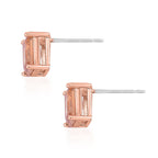 Set of 3 - Champagne Cubic Zirconia Bracelet (Size - 7), Push Back Earring & Pendant with Chain (Size 20-2 Ext) in Rose Gold Tone 8.20 Ct.