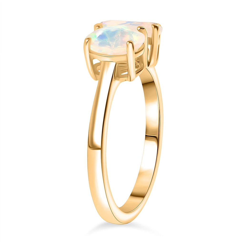 3 Piece Set - D'Joy Ethiopian Opal Earring, Ring & Pendant with Chain (Size 20) in 18K Vermeil Yellow Gold Plated Sterling Silver 2.93 Ct.