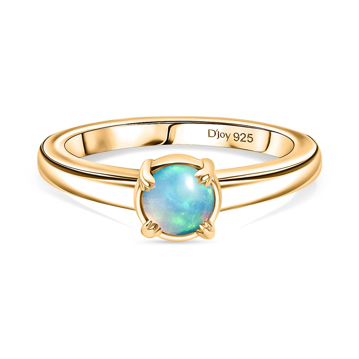 D'joy 3 Piece Set - Ethiopian Opal Earring, Ring &amp; Pendant with Torn Chain 19DC (Size 20) in 18K Yellow Gold Plating Sterling Silver 1.28 Ct, Silver Wt. 5.74 Gms. V32645617 3