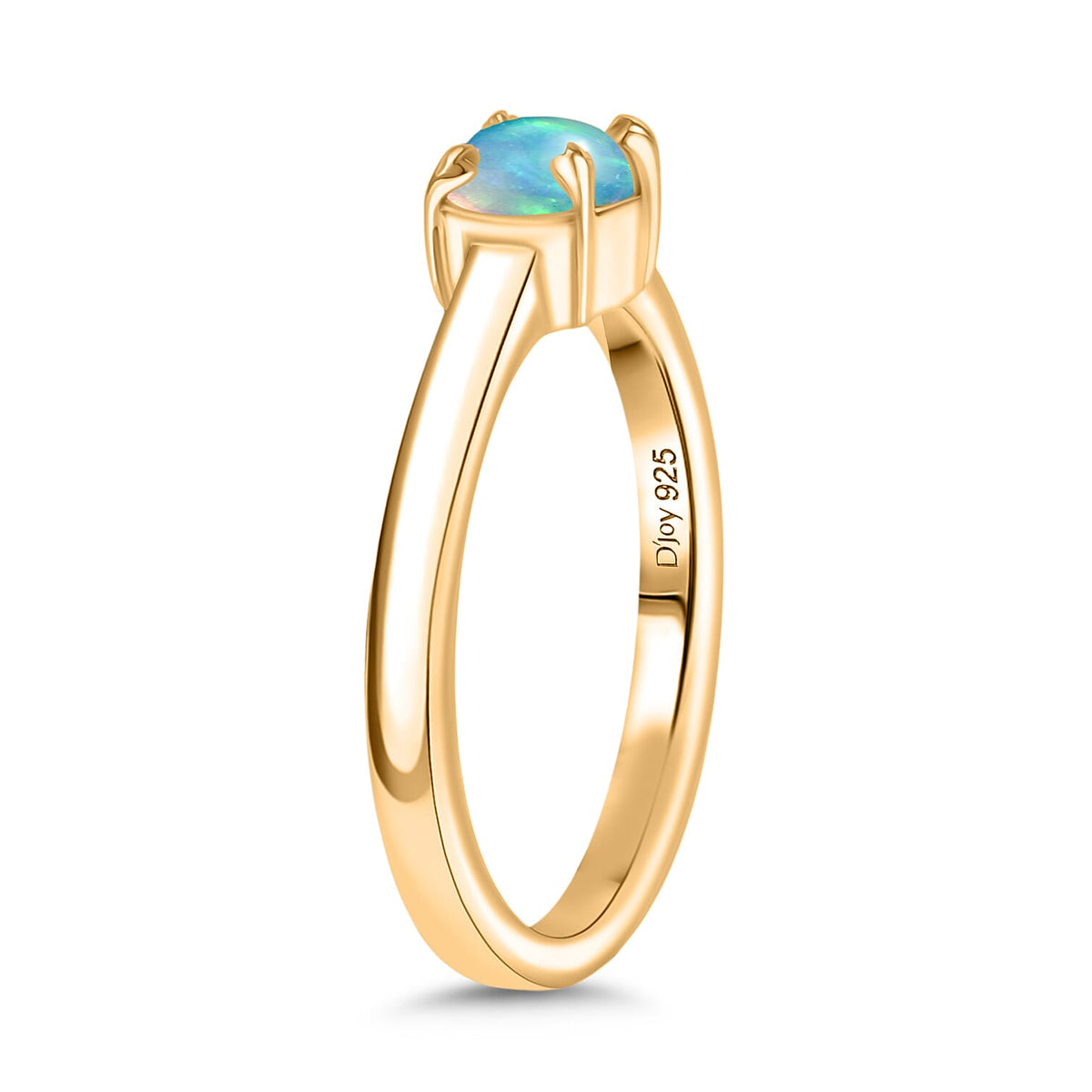 D'joy 3 Piece Set - Ethiopian Opal Earring, Ring &amp; Pendant with Torn Chain 19DC (Size 20) in 18K Yellow Gold Plating Sterling Silver 1.28 Ct, Silver Wt. 5.74 Gms. V32645617 4