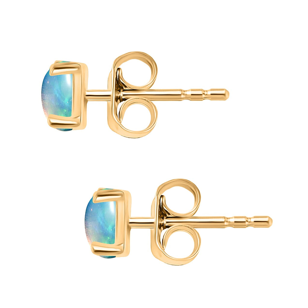 D'joy 3 Piece Set - Ethiopian Opal Earring, Ring & Pendant with Torn Chain 19DC (Size 20) in 18K Yellow Gold Plating Sterling Silver 1.28 Ct, Silver Wt. 5.54 Gms.