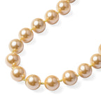 Shell Pearl Necklace (Size 20) Stretchable Bracelet and Stud Earrings in Golden Colour