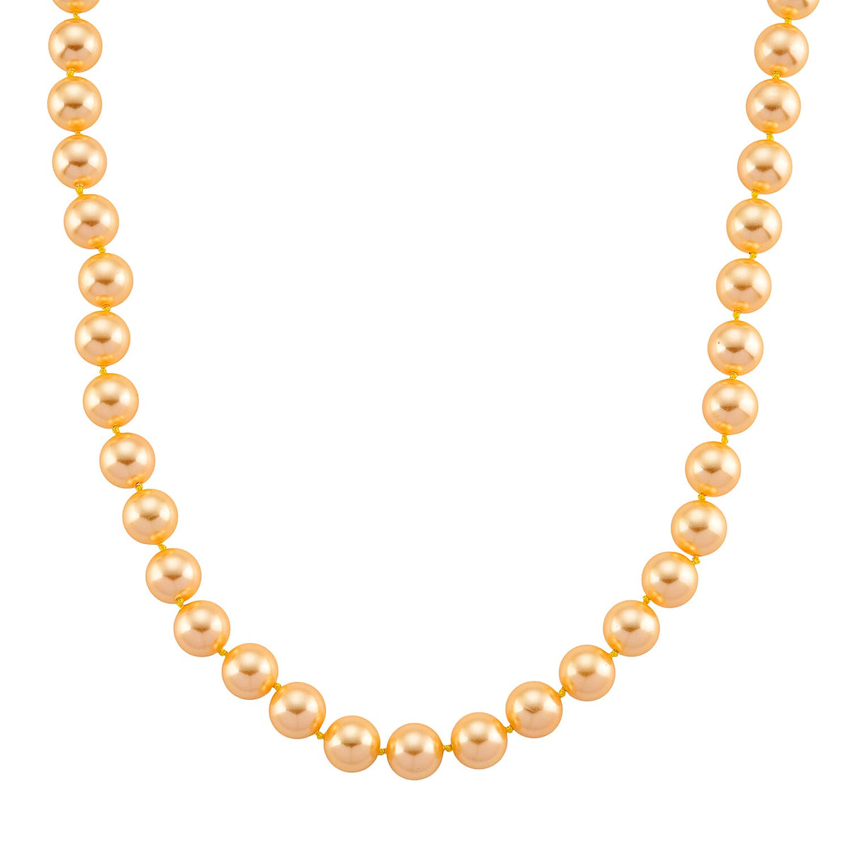 Set of 3 - Golden Shell Pearl Beads Stretchable Bracelet (Size - 7), Push Back Earring &amp; T-Bar Clasp Necklace (Size - 20) V32514783 4