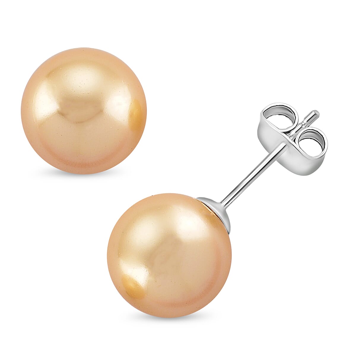 Set of 3 - Golden Shell Pearl Beads Stretchable Bracelet (Size - 7), Push Back Earring &amp; T-Bar Clasp Necklace (Size - 20) V32514783 7