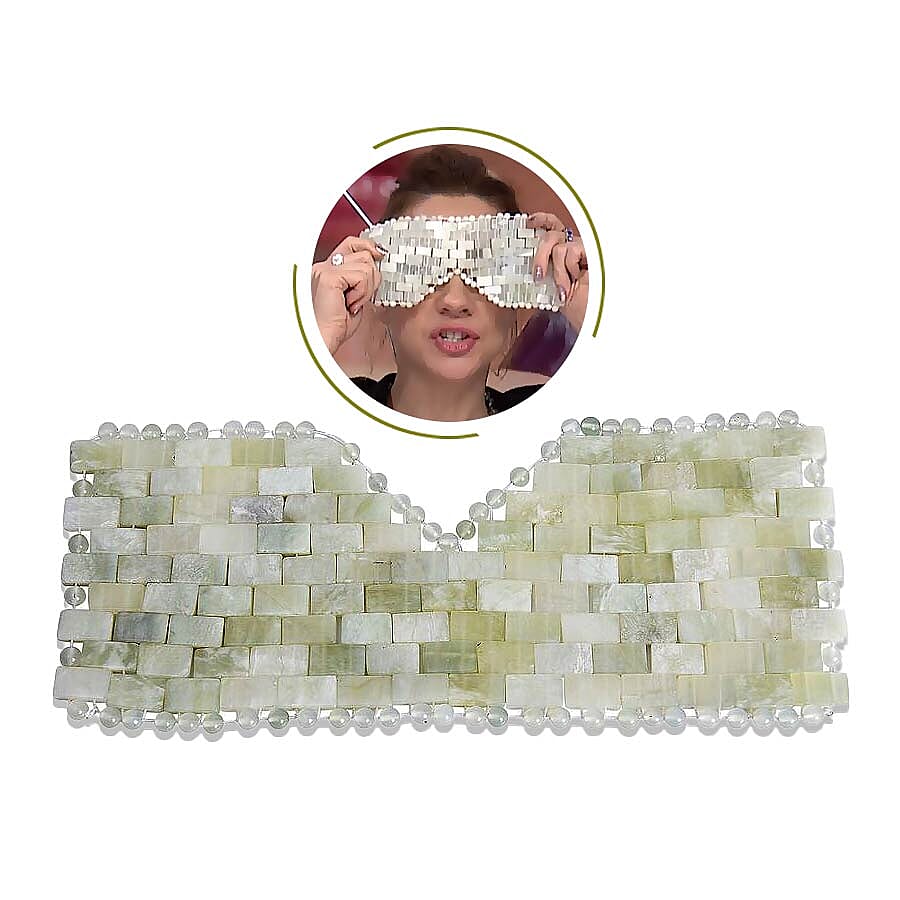 3 Piece Set Jade Skin Care Tools Include Facial Roller,Scraping Massager Plate and Eye Mask 3463123 3