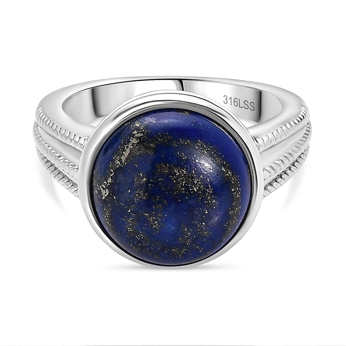 3 Piece Set - Lapis Lazuli Earring with Push Back, Ring &amp; Pendant with Chain (Size 20) 23.42 Ct. V32716630 4