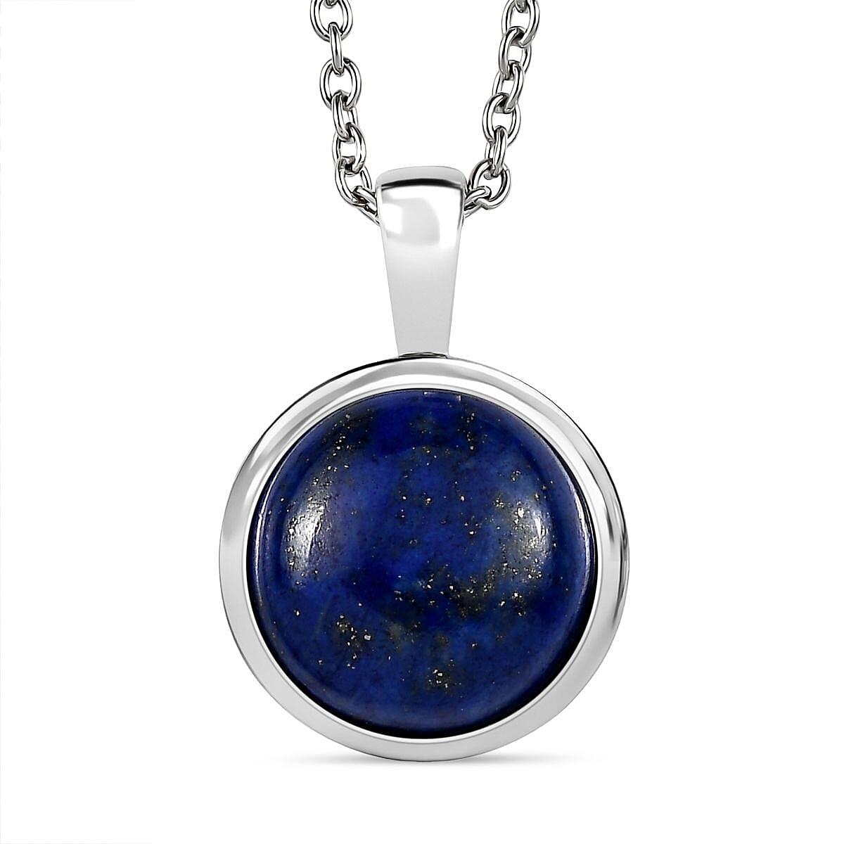 3 Piece Set - Lapis Lazuli Earring with Push Back, Ring &amp; Pendant with Chain (Size 20) 23.42 Ct. V32716630 6