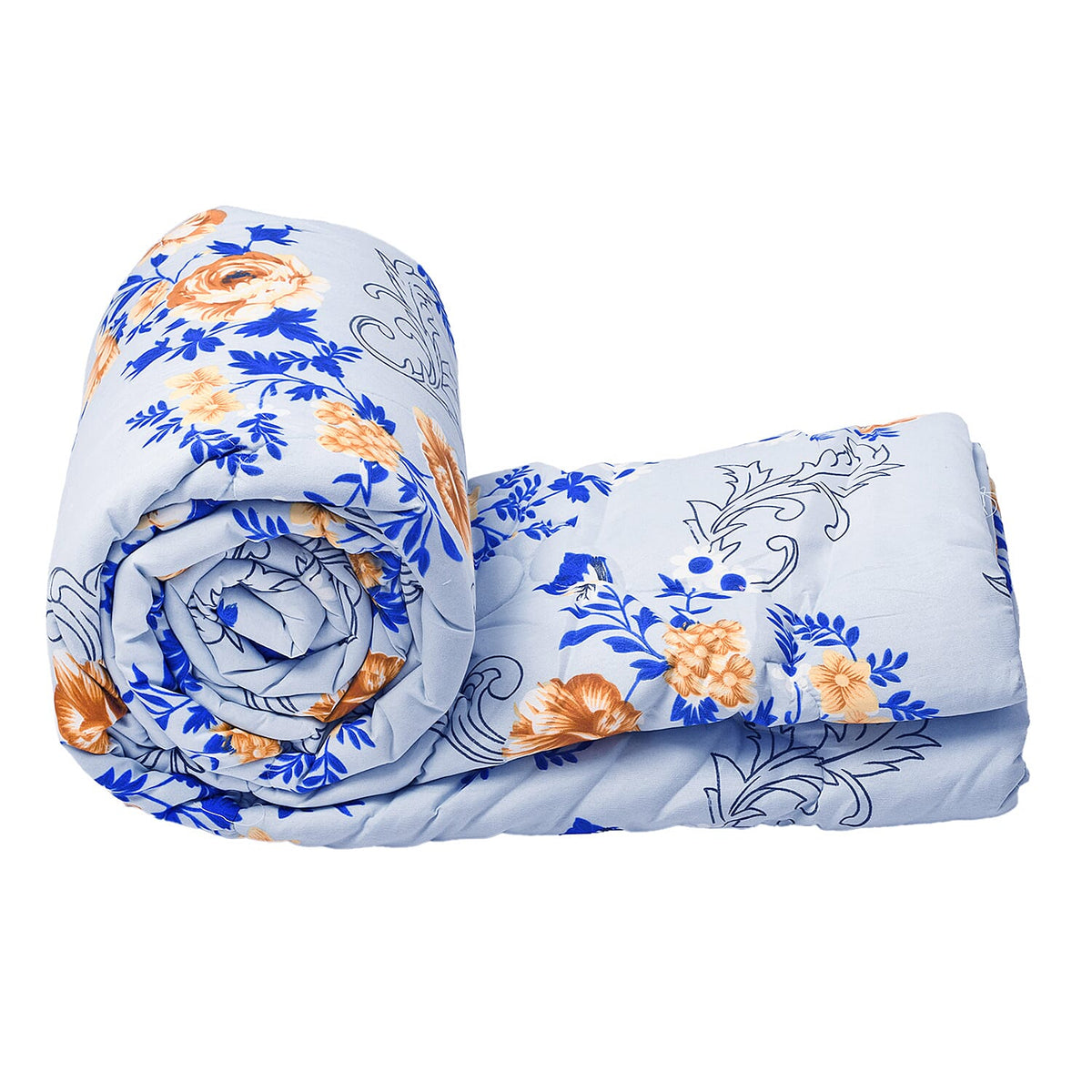 3 Piece Set - Micro Fiber Quilted Printed Reversible Comforter with 2 Pillow Cover (Double Size, 200x200 cm) - Sky Blue 7283040 5