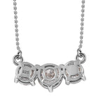 3 Piece Set - Moissanite 3 Stone Ring, Earrings and Necklace in Platinum Overlay Sterling Silver 7.19 Ct