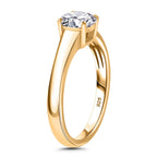 3 Piece Set -  Moissanite Solitaire Stud Push Post Earring and Solitaire Pendant and Solitaire Ring (Size - Q) in 18K Gold Vermeil Sterling Silver 2.46 Ct.