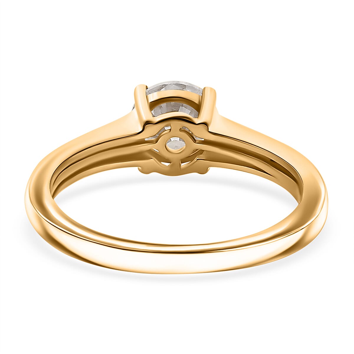 3 Piece Set -  Moissanite Solitaire Stud Earrings, Solitaire Pendant and Solitaire Ring in18K Gold Vermeil Plated Sterling Silver 4314854 4