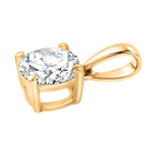 3 Piece Set -  Moissanite Solitaire Stud Push Post Earring and Solitaire Pendant and Solitaire Ring (Size - Q) in 18K Gold Vermeil Sterling Silver 2.46 Ct.