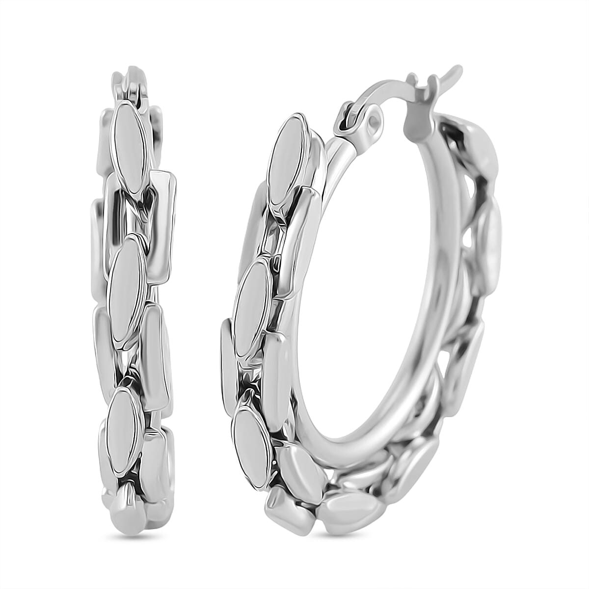 3 Piece Set - Panther Link Necklace (Size 20-2) Bracelet (Size 7.5-2) &amp; Earrings with Clasp 4332238 8