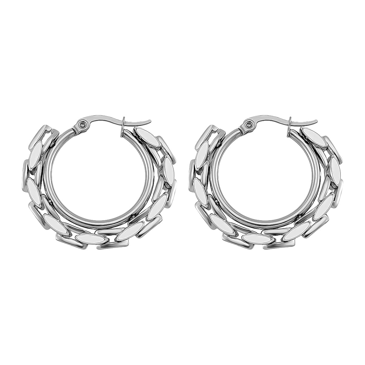 3 Piece Set - Panther Link Necklace (Size 20-2) Bracelet (Size 7.5-2) &amp; Earrings with Clasp 4332238 9