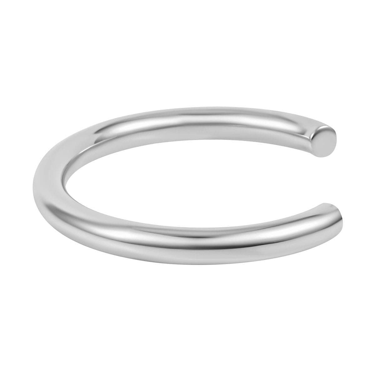 3 Piece Set - Circle Necklace (Size 20) and Openable Bangle (Size 7.5) and Hoop Earrings in Silver Tone 4193285 3