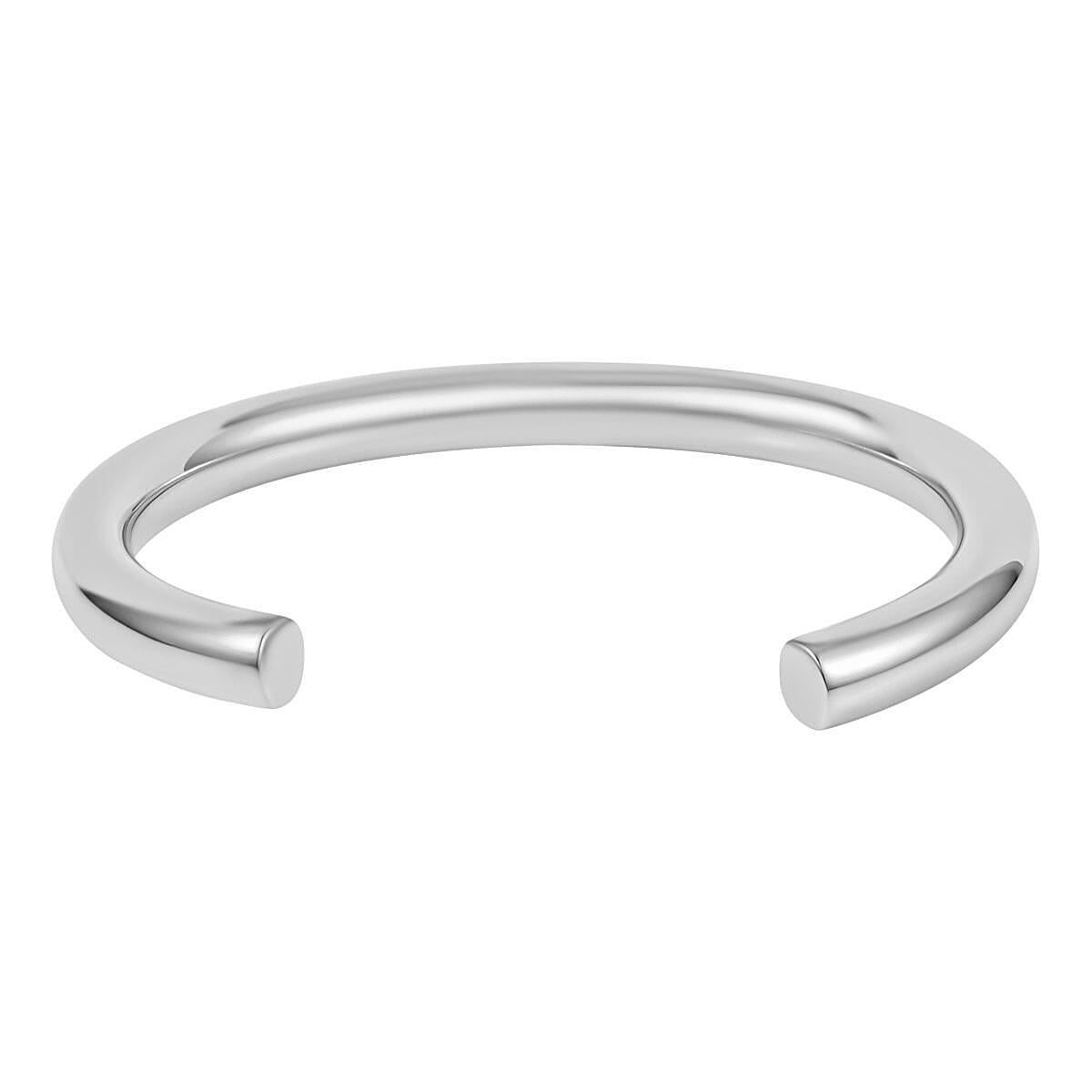 3 Piece Set - Circle Necklace (Size 20) and Openable Bangle (Size 7.5) and Hoop Earrings in Silver Tone 4193285 4