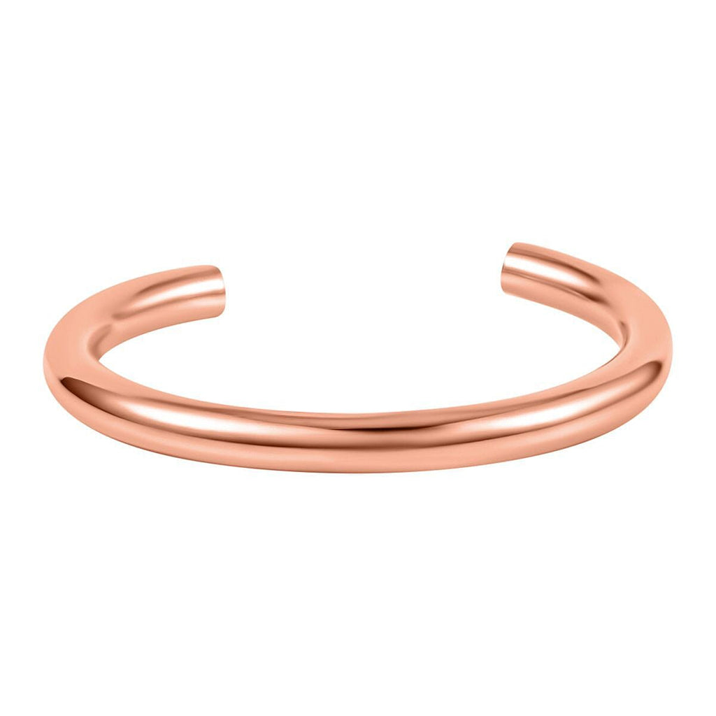 3 Piece Set - Circle Necklace (Size 20) and Openable Bangle (Size 7.5) and Hoop Earrings in Rose Gold Tone