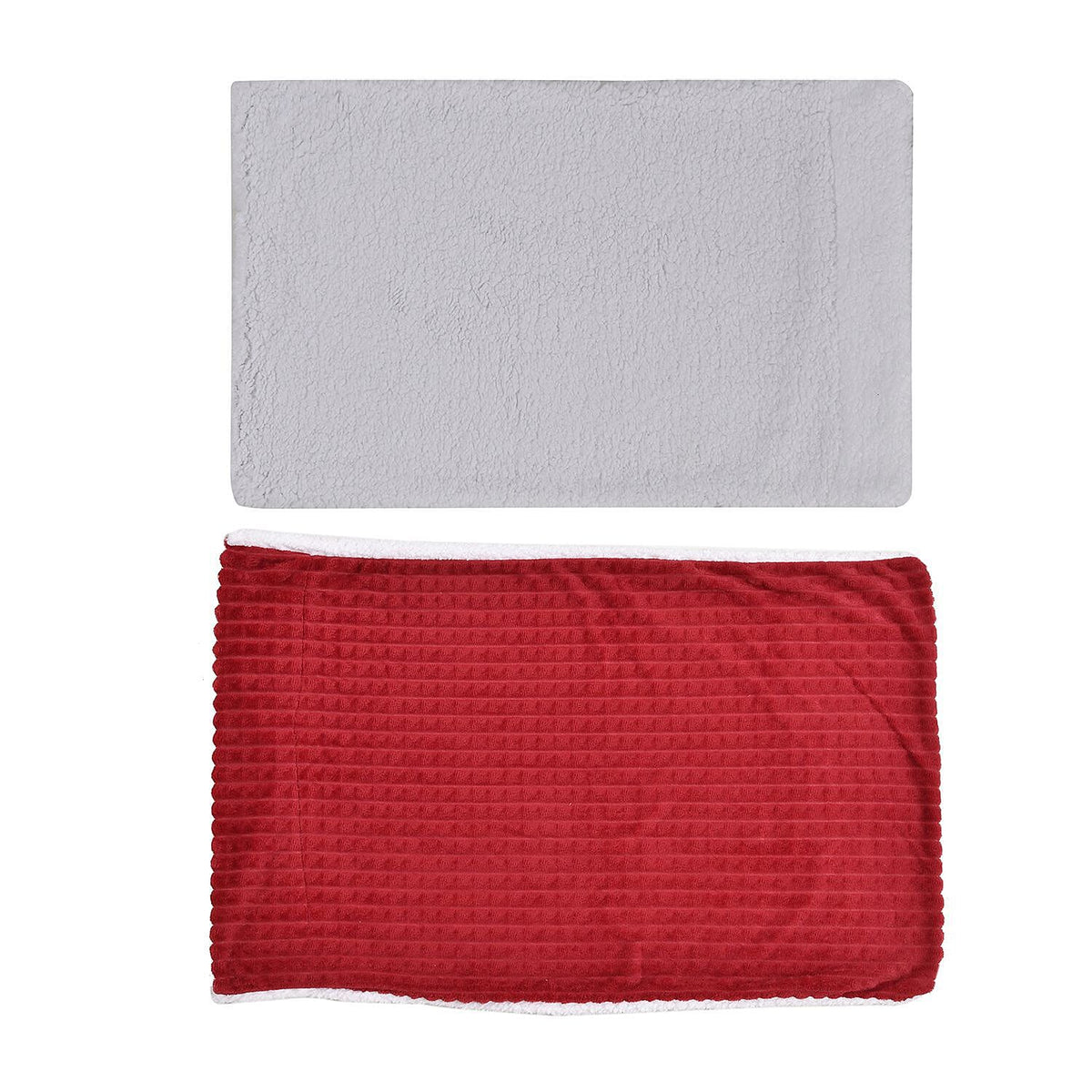 3 Piece Set - One Time Closeout - Extra Warm Sherpa Duvet Cover with 2 Pillowcases (Double Size) - Red 7231543 6