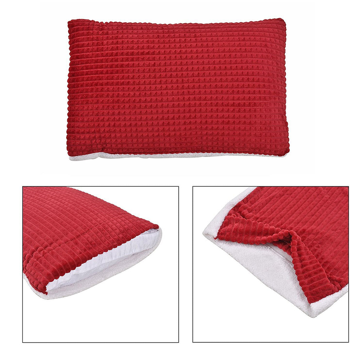 3 Piece Set - One Time Closeout - Extra Warm Sherpa Duvet Cover with 2 Pillowcases (Double Size) - Red 7231543 7