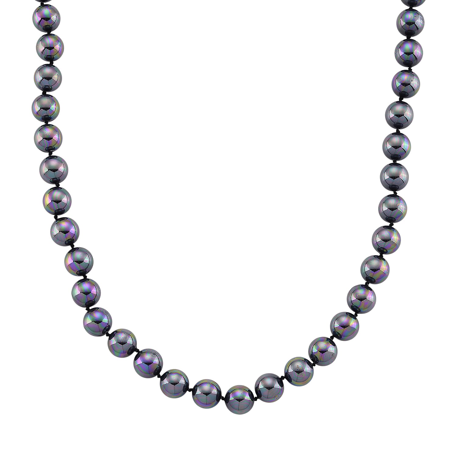 Set of 3 - Peacock Color Shell Pearl Stretchable Bracelet (Size - 7), Push Back Earring &amp; T-Bar Clasp Necklace (Size - 20) V32491642 4