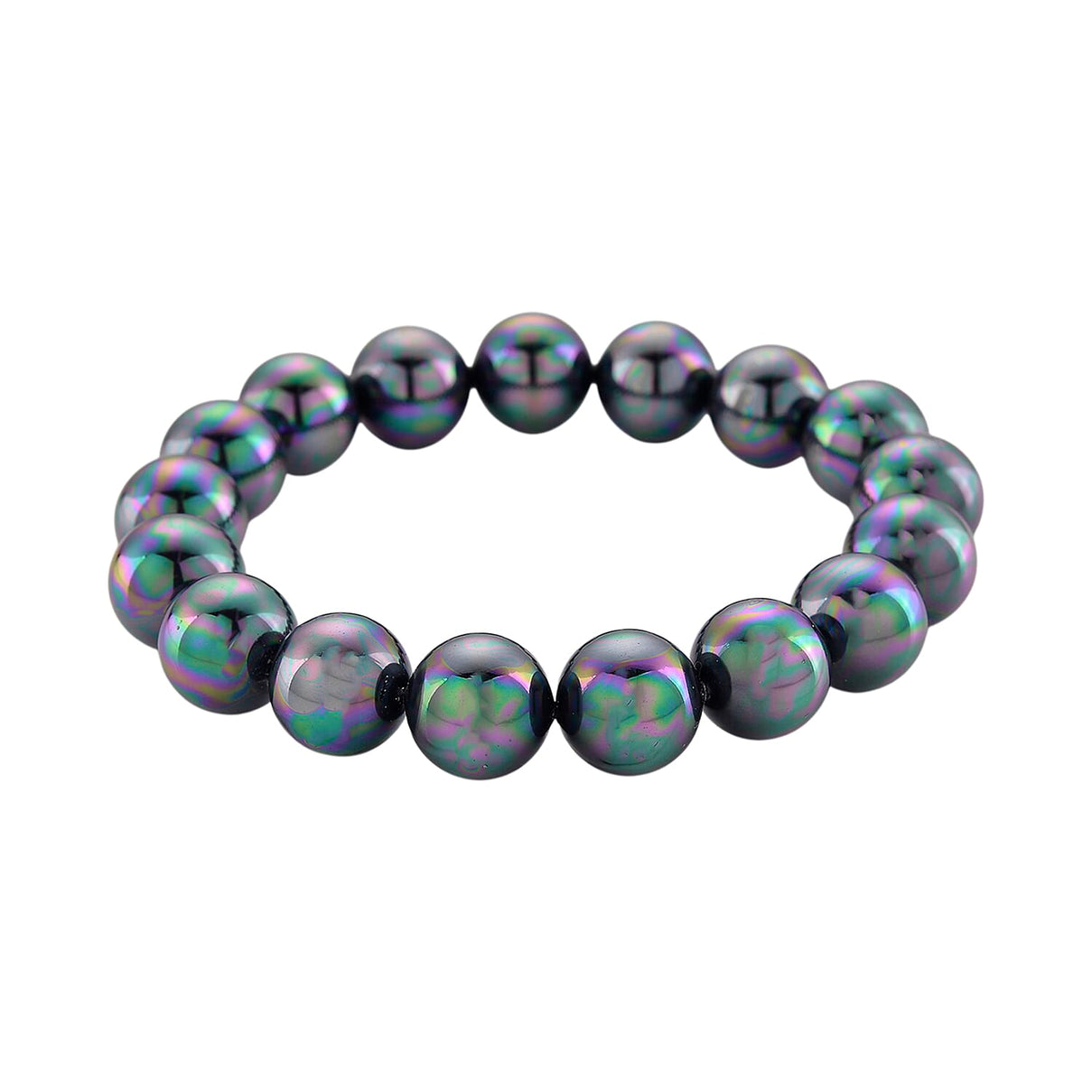 Set of 3 - Peacock Color Shell Pearl Stretchable Bracelet (Size - 7), Push Back Earring &amp; T-Bar Clasp Necklace (Size - 20) V32491642 6