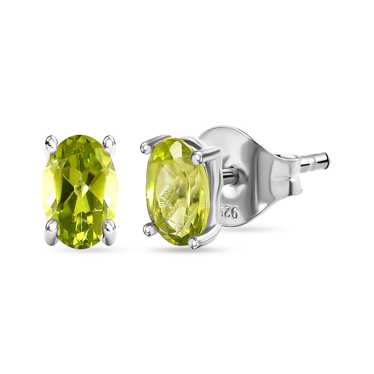 2 Piece Set - Hebei Peridot Cross Pendant with Chain and Stud Earrings in Sterling Silver 4400869 6