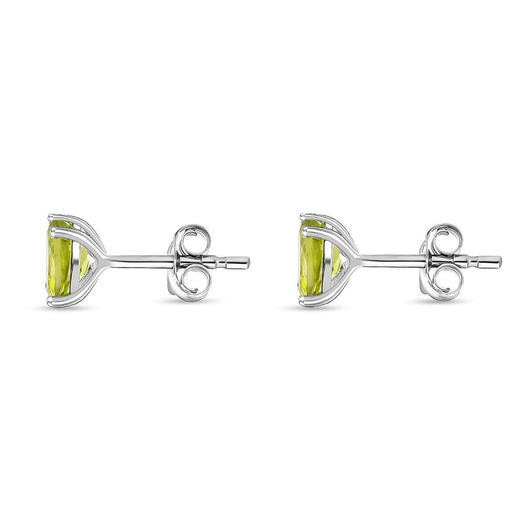 2 Piece Set - Hebei Peridot Cross Pendant with Chain and Stud Earrings in Sterling Silver