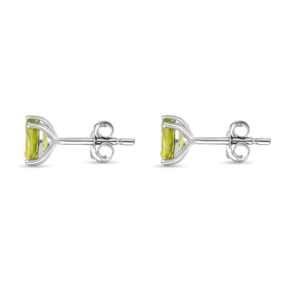 2 Piece Set - Hebei Peridot Cross Pendant with Chain and Stud Earrings in Sterling Silver 4400869 7