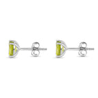 2 Piece Set - Hebei Peridot Cross Pendant with Chain and Stud Earrings in Sterling Silver