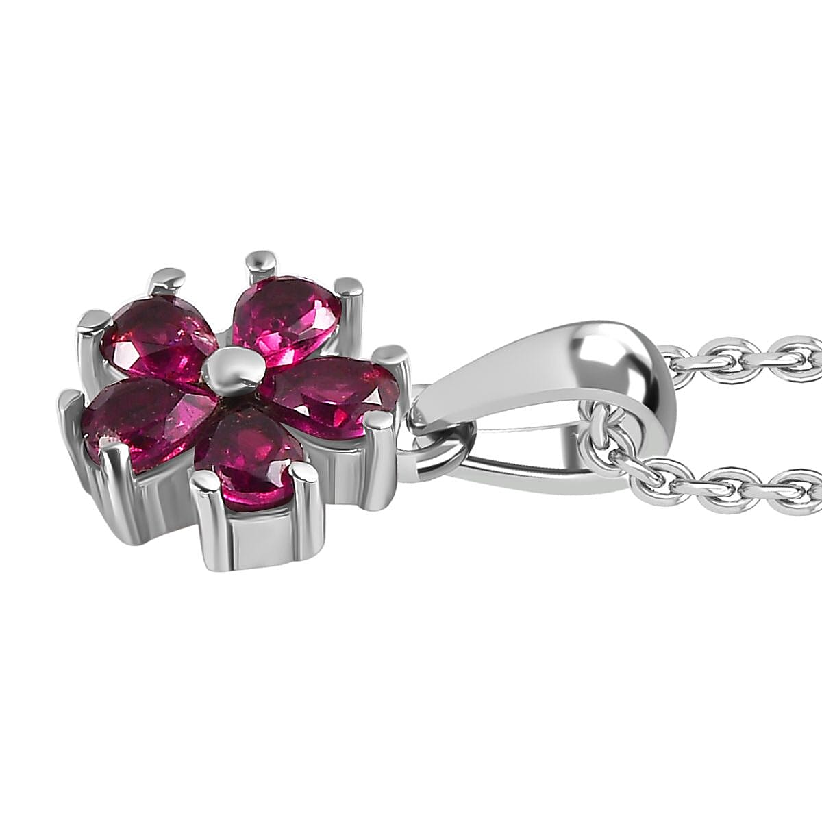 3 Piece Set -  Rhodolite Garnet Ring, Earring, Pendant with Chain (Size 20)  3.30 Ct. 4299180 7
