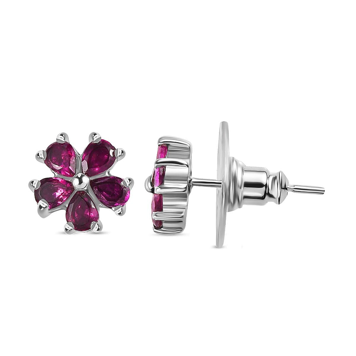 3 Piece Set -  Rhodolite Garnet Ring, Earring, Pendant with Chain (Size 20)  3.30 Ct. 4299180 8