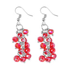 3 Piece Set - White & Red Austrian Crystal Necklace (Size 18 & 16) and Earrings