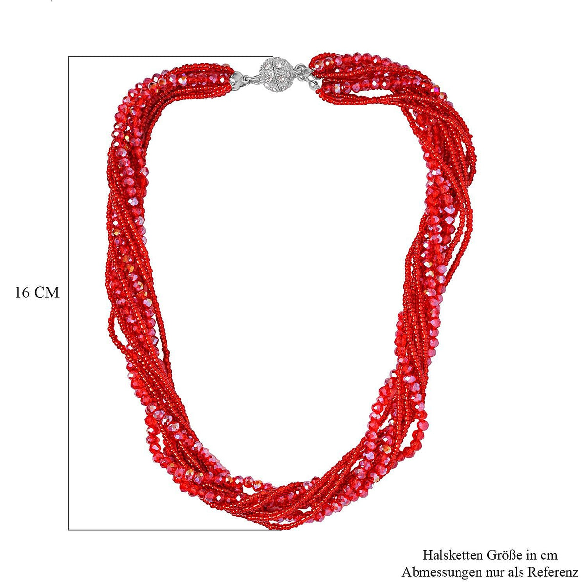 3 Piece Set - White &amp; Red Austrian Crystal Necklace (Size 18 &amp; 16) and Earrings 4227182 7