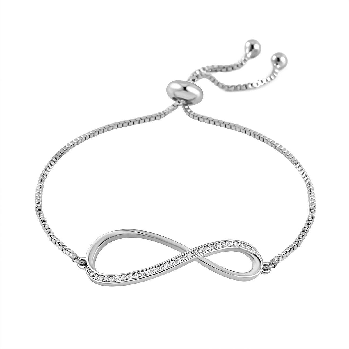 Lustro Stella- 3 Piece Set - Cubic Zirconia Necklace (Size 20-2) and Adjustable Bracelet (Size 6-8) and Earrings 4234239 6