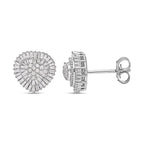The Carat Club - 3 Piece Set - Diamond Ring, Earrings & Pendant with Chain (Size 20) in Platinum Overlay Sterling Silver 1.00 Ct, Silver Wt. 6.11 Gms.