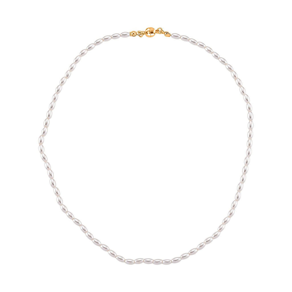 3 Piece Set - White Shell Pearl Detachable Bracelet and Necklace (Size - 17) with Magnetic Clasp