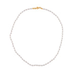 3 Piece Set - White Shell Pearl Detachable Bracelet and Necklace (Size - 17) with Magnetic Clasp